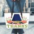 Give thanks Leather Tote Bag