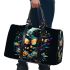 Glowing butterflies dance among vibrant flowers 3d travel bag