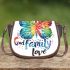 God family love a colorful butterfly saddle bag