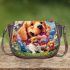 Golden retriever's playful day in the field Saddle Bags for Women: Perfect Gift for Girlfriend, Wife, Daughter