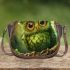 Green owl cartoon saddle bag