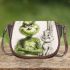 grinchy cartoon smile with rabbit 3D Saddle Bag Saddle Bag