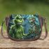 grinchy smile and dancing skeleton king Saddle Bag Saddle Bag