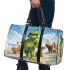 Grinchy with black sunglass and dancing cats dogs on the beach 3d travel bag
