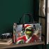 Grinchy with black sunglass and dancing santaclaus small handbag