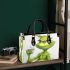 Grinchy with missing front teeth drink coffee small handbag