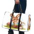 Happy easter bunny with a basket full of colored eggs 3d travel bag