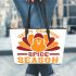 Happy pumpkin spice season Leather Tote Bag