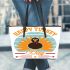 Happy turkey day Leather Tote Bag