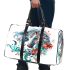 Horse head with turquoise and teal feathers 3d travel bag