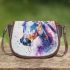 Horse watercolor realistic details saddle bag