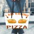 i am eatinng turkey without eating pizza Leather Tote Bag