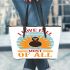 I love fall most of all Leather Tote Bag