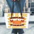 Joy Is The Simplest Form Of Gratitude Leather Tote Bag