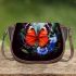 Jungle harmony the butterfly and the blue flower Saddle Bags for Women: Perfect Gift for Girlfriend, Wife, Daughter