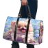 Kawaii cute adorable fluffy furry baby puppy brown beige fur 3d travel bag