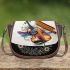 Melodic Dragonflies with music note violin Saddle Bag