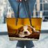 Melodies from a Puppy's Playtime 2 Leather Tote Bag