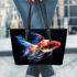 Mesmerizing Images of Cute Fish Creating a Magical Atmosphere Leather Tote Bag