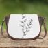 Minimalist Floral Delights Tranquil Elegance Saddle Bag