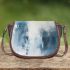 Minimalist Garden Tranquil Floral Reflections Saddle Bag