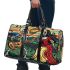 Mona Lisa dances with the skeleton with guitar trumpet Travel Bag