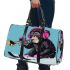 Monkey wearing sunglasses skiing with trumpet 3d travel bag