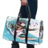 Monkey wearing sunglasses surfing with electric guitar 3d travel bag