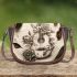 music note and guitar and roses with green leaf and pigs sing 3 Saddle Bag