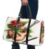 music note and musican play guitar with rose and green leaf Travel Bag