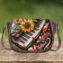 Music note and Piano and Sunflower and Koi Fish colorfull Saddle Bag