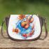 Music note and violoin and Sunflower and color Koi Fish Saddle Bag