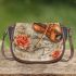 Music notes and violin and rose and carp color 2 Saddle Bag