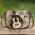 Musical notes and guitar and lily 3 Saddle Bag