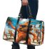 Orange grinchy with black sunglass and dancing cats on the beach 3d travel bag