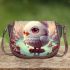 Owl in dreamy river scene saddle bag