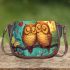 Owls in love on valentine's day saddle bag