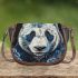 Panda adorned with white and blue diamonds saddle bag