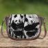 Pandas and bamboo trees and dream catcher saddle bag