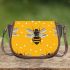 Pattern of bees in black and yellow 3d saddle bag