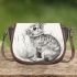 Pencil drawing of an adorable rabbit saddle bag