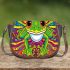 Peppy frog cute cartoon style bright colors saddle bag