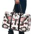 Pink and black butterfly pattern with flowers and stars 3d travel bag