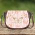 Pink and gold butterflies pattern saddle bag