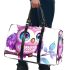 Pink owl on a pure white background with cute big eyes 3d travel bag