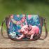 Pink pig and coffee and dream catcher saddle bag