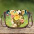 Playful pup with flowers Saddle Bags for Women: Perfect Gift for Girlfriend, Wife, Daughter