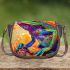 Psychedelic cute frog colorful vibrant trippy oil painting saddle bag
