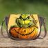 pumpkin grinchy smile and cartoon mother 3D Saddle Bag Saddle Bag