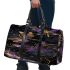 Purple and gold dragonflies 3d travel bag